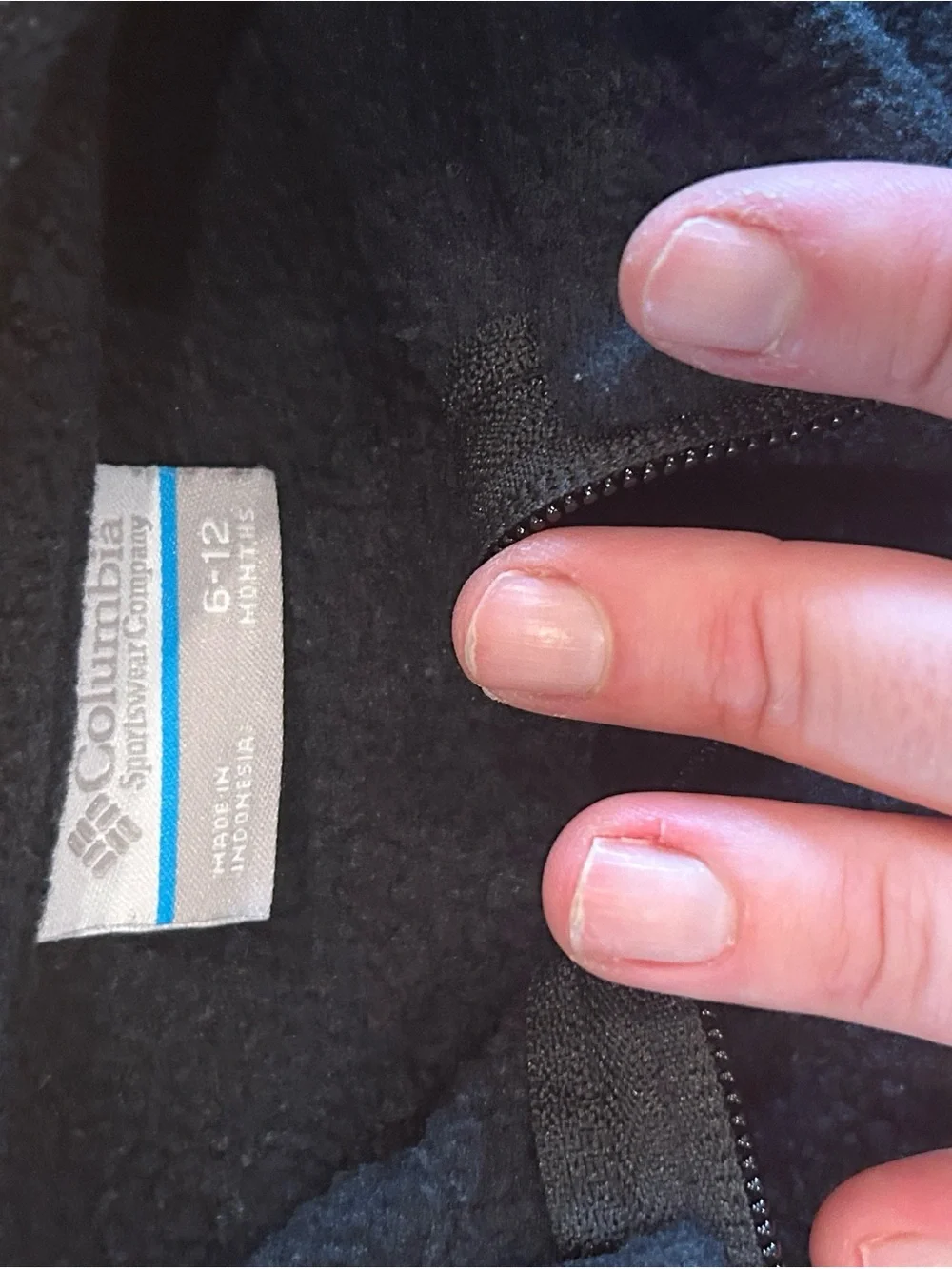 Columbia Black Fleece Jacket with Blue Accent